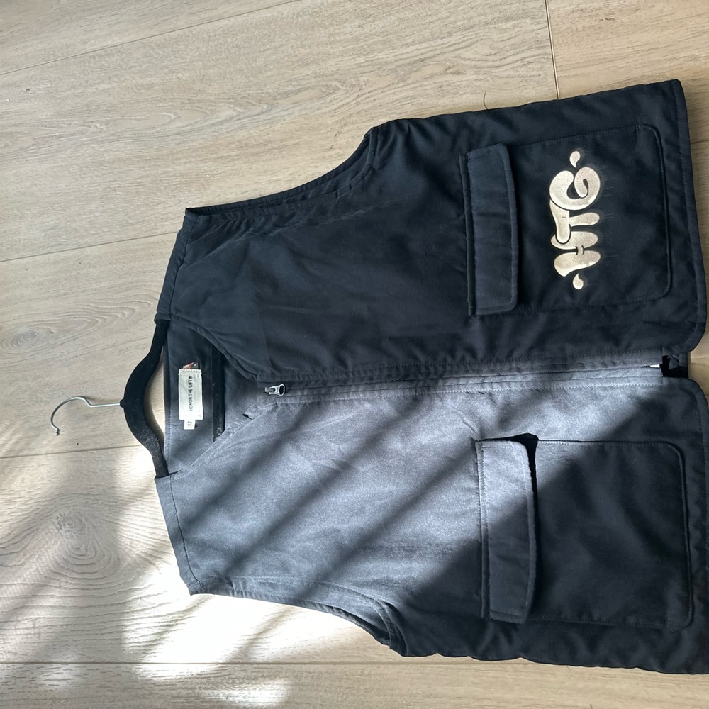 Black Vest with Gold Embroidery